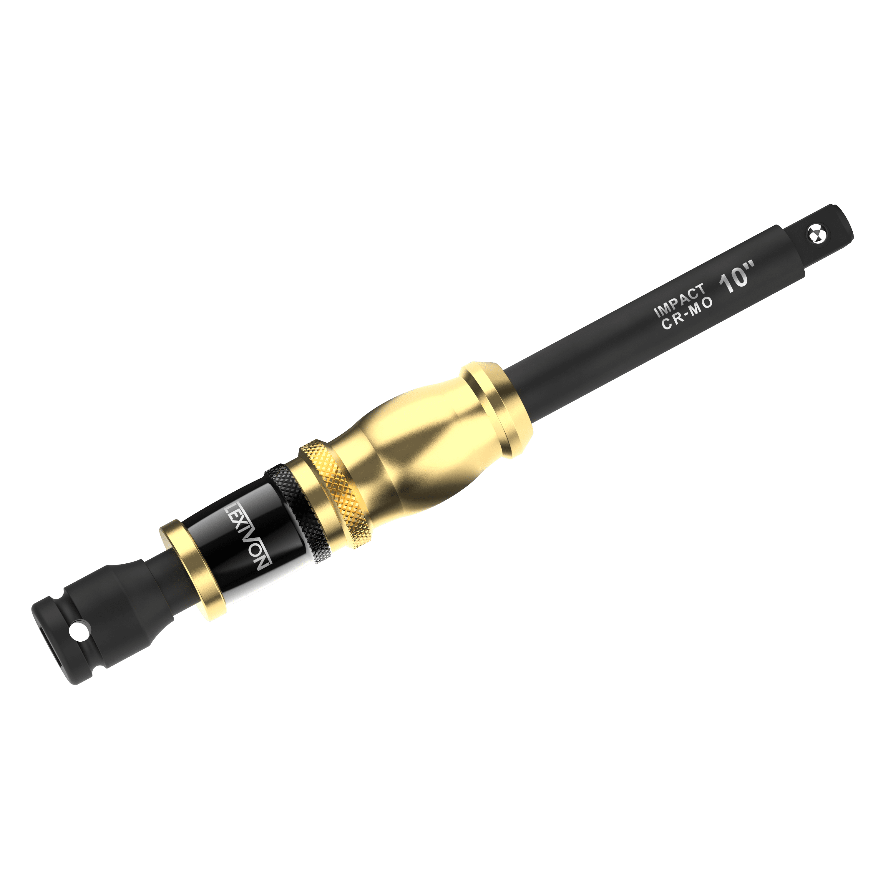 LEXIVON 1/2' Impact Driver Speed Collar 10' Impact Extension Bar | Adjustable 3-Position Aluminum Spinning Handle, Cr-Mo Steel Extension = Fully Impact Grade (LX-116)