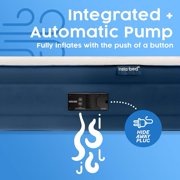 insta-bed Whispair+ Plus Inflatable Air Mattress with Integrated Auto-Shut Off Pump, Slumbertouch Knit Topper with Edge Protection, Queen 18”, Nightfall Navy, Queen (U.S. Standard)