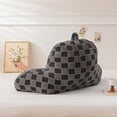 thumbnail image 2 of Reading Pillow Checkered Bed Rest Wedge Backrest Checkerboard Pillow with Arms Back Support for Sitting Up in Bed Cushion Incline Rest Sleeping Snoring Pillow (Dark Grey,Large), 2 of 5