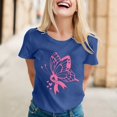 thumbnail image 2 of TSADFHJI Hauts Sexy pour Femmes T-Shirt Imprimé à Manches Courtes Col Rond Blouse TG Marine, 2 of 5