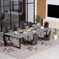 thumbnail image 3 of 8FT Large Conference Table For 10 People, Industrial Rectangular Meeting Table With Cable Management Grommets, Heavy Duty Sturdy Office Table For Home Office Studio Business Conference Room (Grey), 3 of 7
