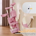 thumbnail image 6 of Yaheetech 64.5in Multi-level Large Cat Tree Condo Tower with Hammock Scratching Posts & Hammock, Pink, 6 of 7