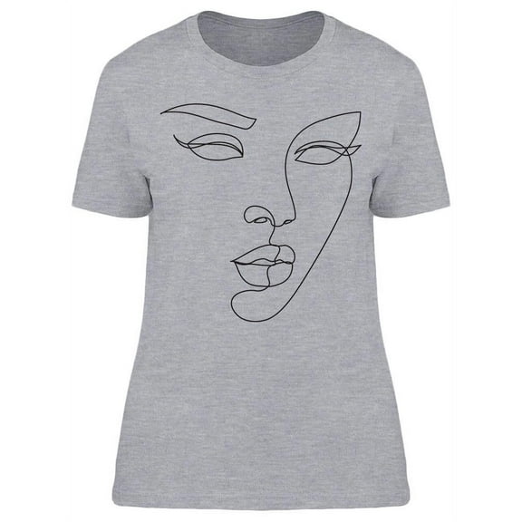 Continuous Line Design Of Face T-Shirt Women -Image by Shutterstock, Female Large