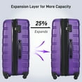 thumbnail image 4 of Oufan Hardshell Luggage Sets 3 Pieces with TSA Lock, Lightweight Luggage Travel Set with Spinner, 24IN+Handbag+Cosmetic Case, Green, 4 of 6