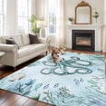thumbnail image 3 of Rectangle Area Rug 5x8ft,Ocean Octopus Shell Seaweed Washable Carpet Non-Slip Runner Accent Rugs Indoor Floor Mat for Bedroom Living Room Decor,Sea Monster Underwater World, 3 of 9