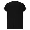 thumbnail image 6 of MIXUE Womens Summer Tops Summer Solid Color Fashion V Neck Short Sleeve Pullover Tee Shirts Outwear,Black,M, 6 of 7