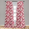 thumbnail image 5 of Floral Curtains 2 Panels Set, Repetitive Abstract Design Simplistic Hand Drawn Flowers, Window Drapes for Living Room Bedroom, 56"W X 84"L, Pink Grey, by Ambesonne, 5 of 5