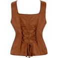 thumbnail image 5 of Renaissance Pirate Vest Women Medieval Steampunk Viking Costume Lace Up Waistcoat, 5 of 5