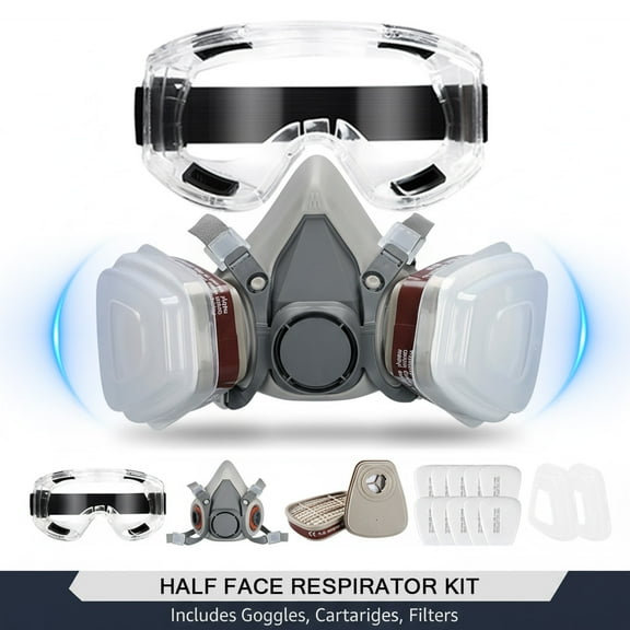 XAirClad Half FaceGas Mask Reusable Respirator Mask for Painting, Sanding, Woodworking and Sparying