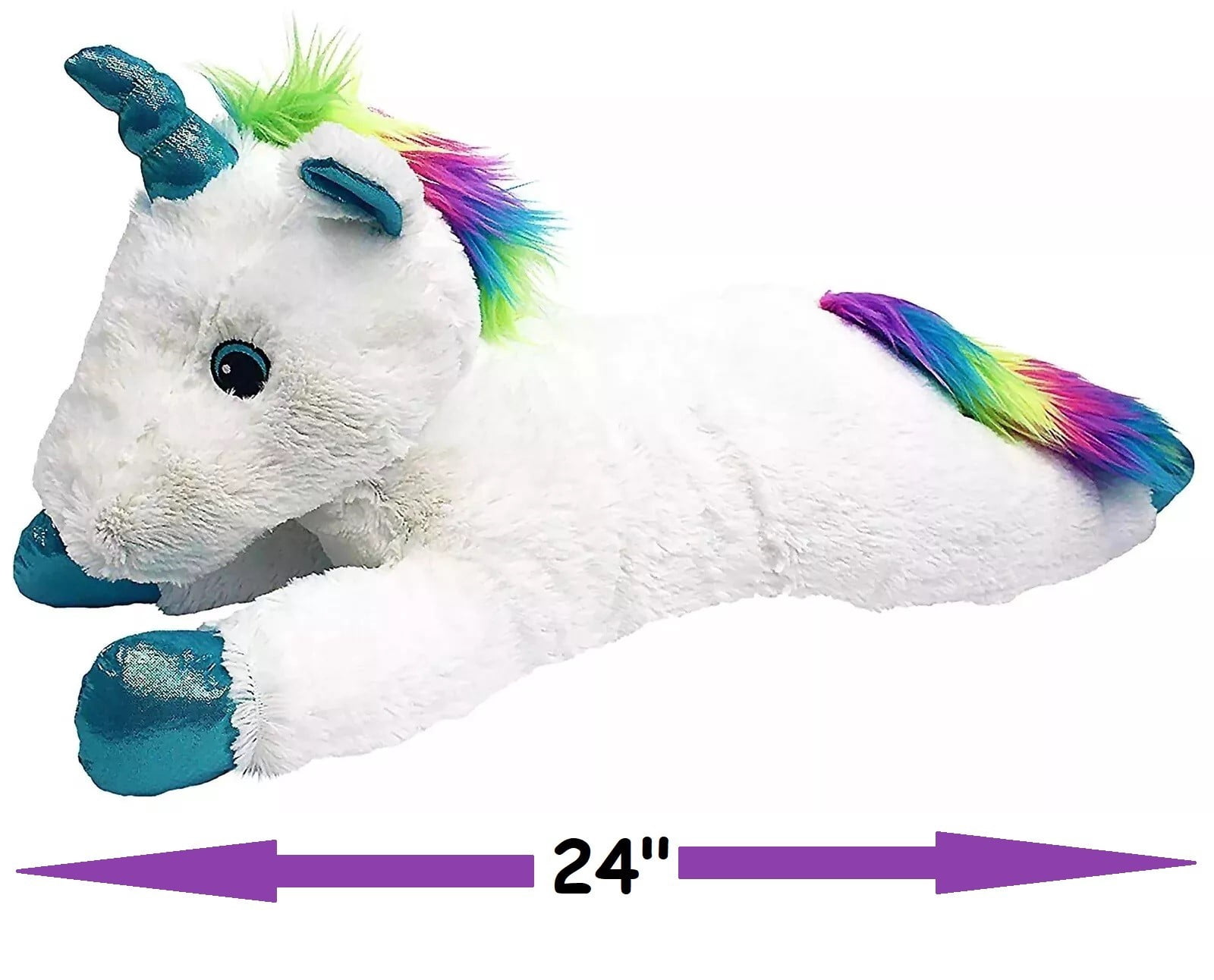 Jumbo Dog Toys Soft Stuffed Plush Cuddle and Play Animal Themes for All Breeds (All 3 Unicorns)