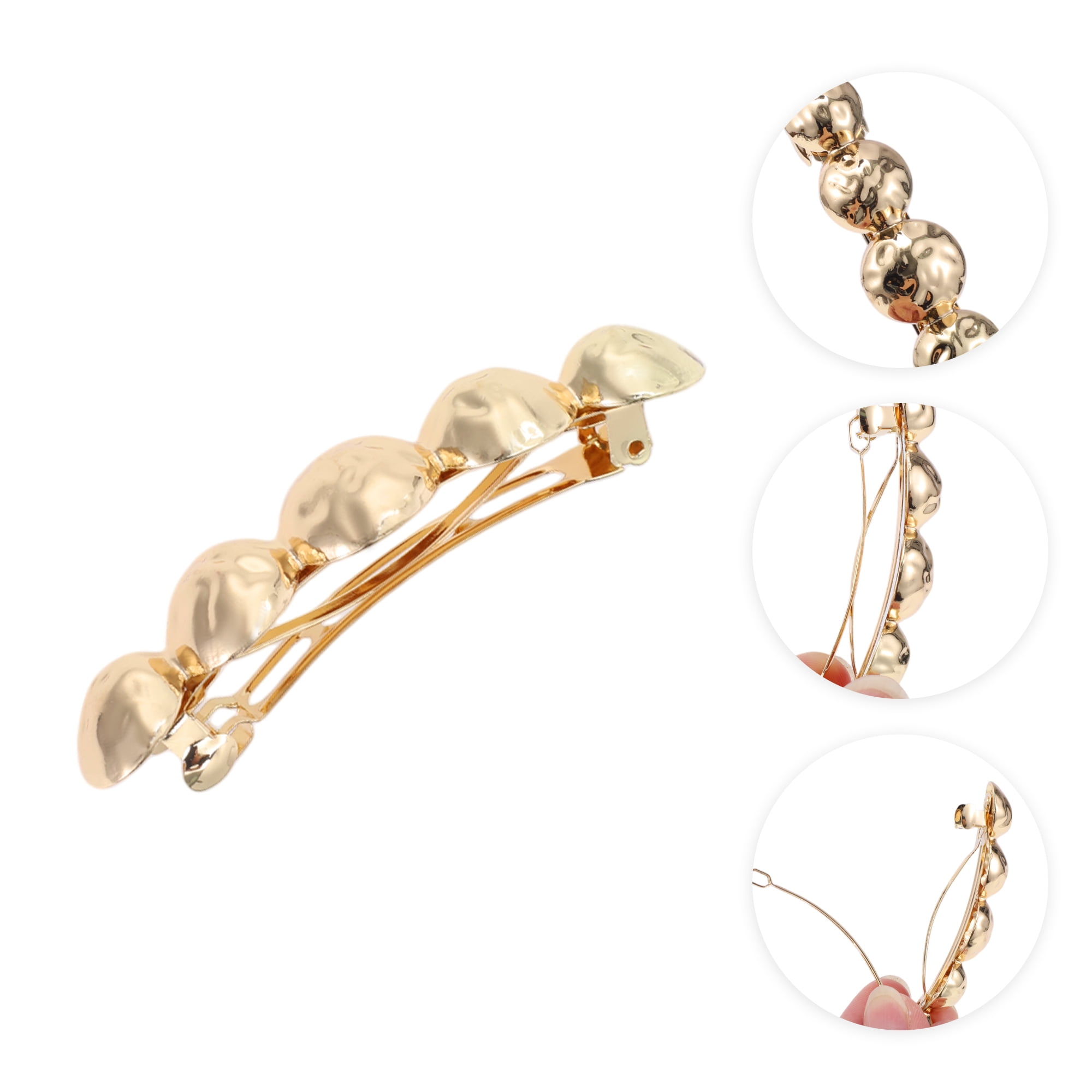 Unique Bargains Elegant Round Hair Clips for Home Use with Gold Tone Design