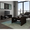 thumbnail image 2 of Bestar Small Space 2-Piece Storage Coffee Table and TV Stand Set in Dark Chocolate and Black, 2 of 3