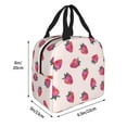 thumbnail image 2 of Rateoe Hand Drawn Strawberry Pattern Insulated Lunch Bag with Thick Aluminum Foil Lunch Tote Bag with Front Pocket for Men and Women, Ideal for Work, School, Picnics, and Travel, 2 of 5