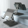 thumbnail image 5 of Blasgw Foldable Phone & Tablet Stand Adjust-able Aluminum Portable Stand For Desk Foldable Dock Heavy Duty Metal Base Silver, 5 of 5