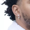 thumbnail image 3 of EOEMY Zircon Cross Earrings Exaggerated Ear Studs Fashion Men Women'S Ear Rings Au.-Gold, 3 of 8
