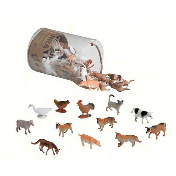 Terra Farm Animal Figures, 60-Piece Set