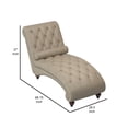 thumbnail image 5 of Amey 69 Inch Modern Chaise, Foam Padded, Nailed and Button Tufted, Brown- Saltoro Sherpi, 5 of 6