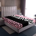 thumbnail image 4 of Erosebridal Zebra Leopard Print Sheet Set Queen, Rectangle Geometric Bedding Sets Queen Size, Animal Decorative,, 4 of 7