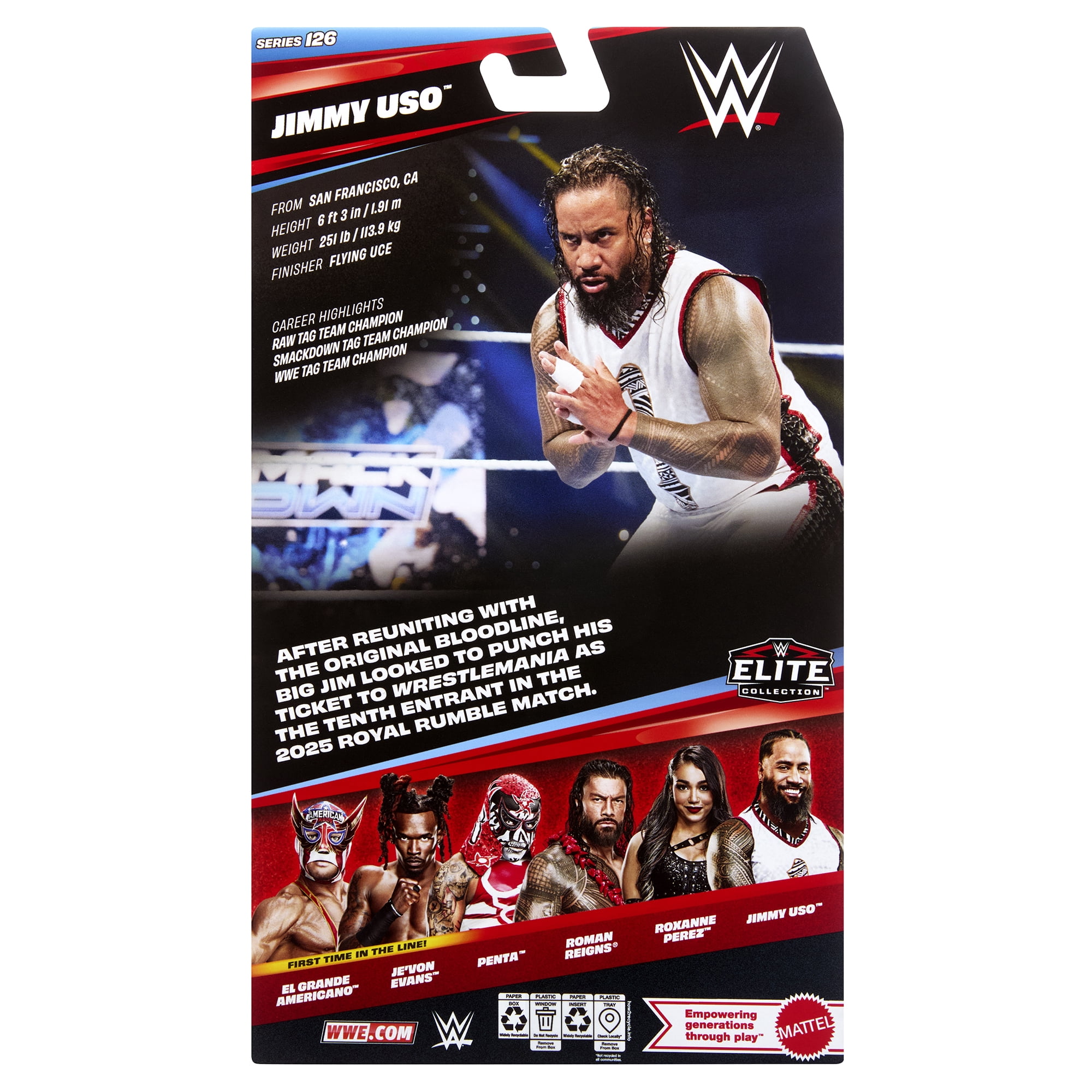 Jimmy Uso - WWE Elite 126 Mattel WWE Toy Wrestling Action Figure
