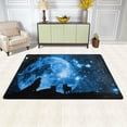 thumbnail image 3 of SKYSONIC Wolves Blue Sky Full Moon Area Rug Pad - 72x48 inch - 100% Light Weight Polyester Fabric for Living Bedroom, 3 of 6