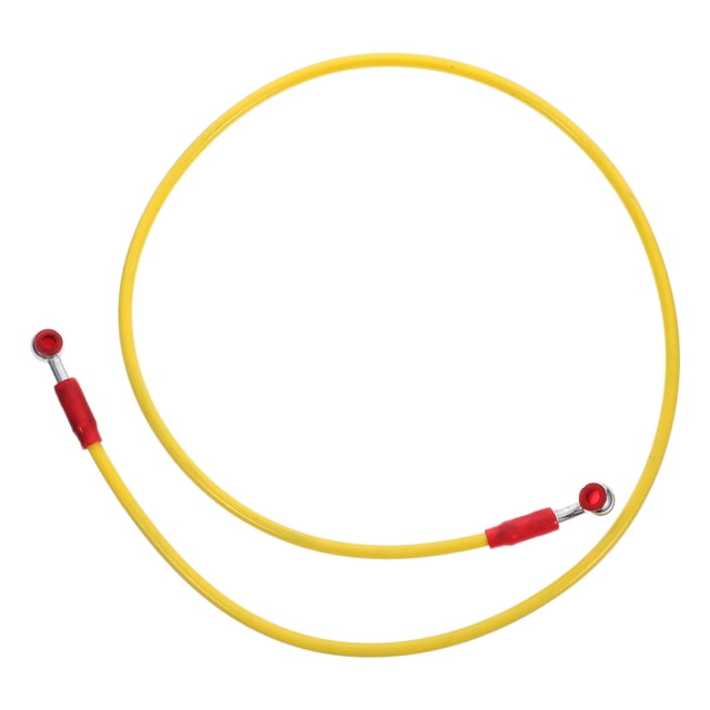 MOVTOTOP 1Set Motorcycle Brake Pipe Steel Wire Rubber Yellow Pressure Resistance For Diy Modification Improved Braking