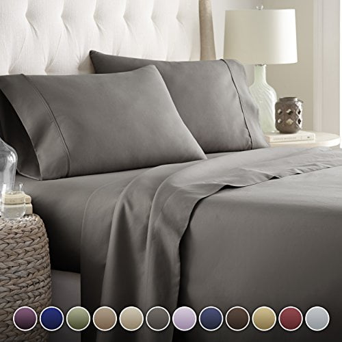 Hotel Luxury Bed Sheets Set- 1800 Series Platinum Collection-Deep Pocket,Wrinkle & Fade Resistant (Cal King,Gray)