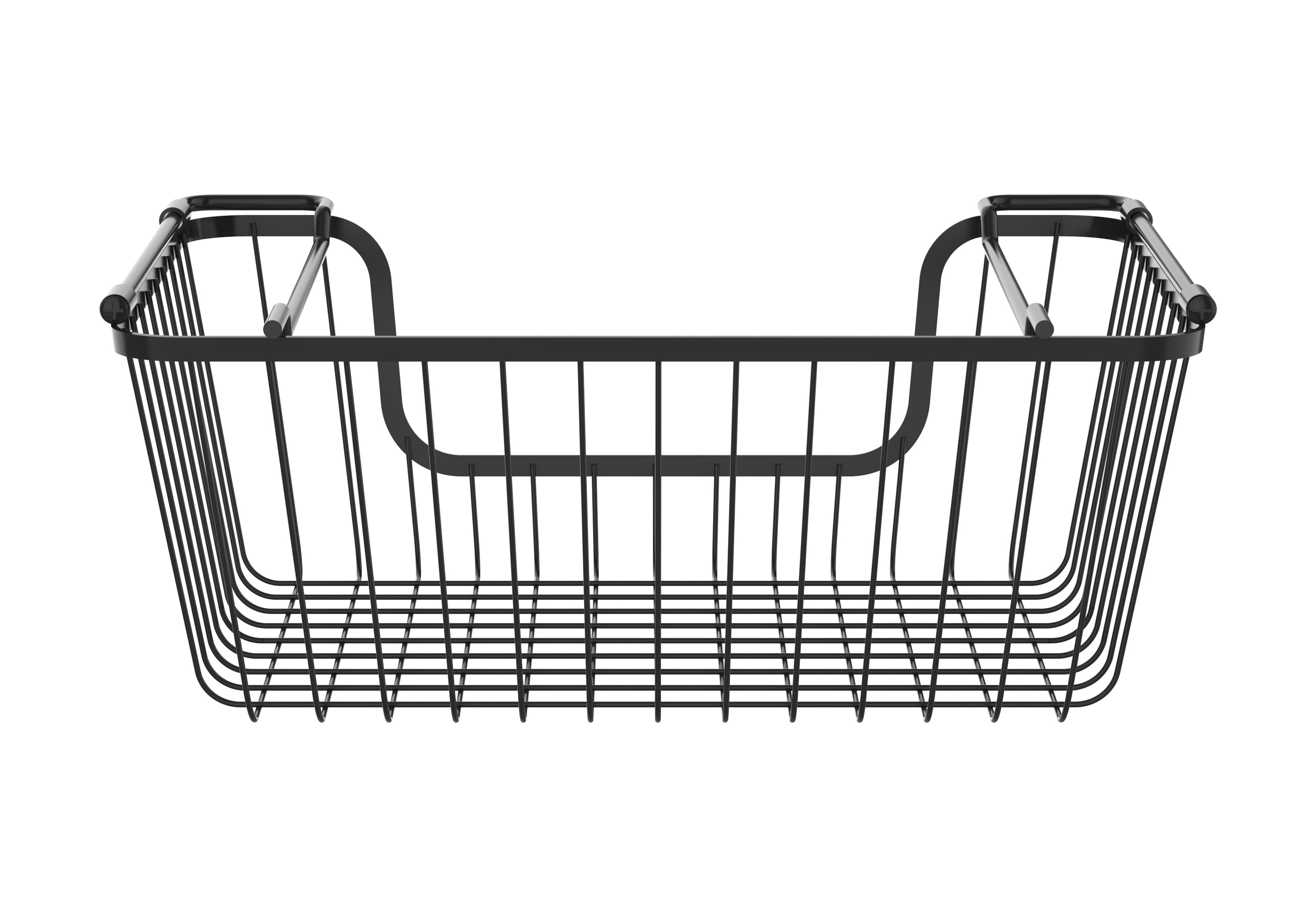 Oceanstar Stackable Metal Wire Storage Basket Set for Pantry, Countertop, Kitchen or Bathroom – Black, Set of 2