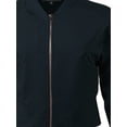 thumbnail image 4 of A2Y Women's Solid Heavy Siro Rayon Brushed Effect Bomber Jacket Navy S, 4 of 7