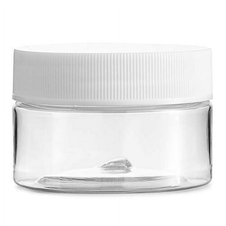 DilaBee 80 Ounce Tall Clear Empty Plastic Jars with Screw-on Lids & Labels  - Pack of 3 Large 2.5 quart 10 cup capacity Plastic Cylinder Containers 