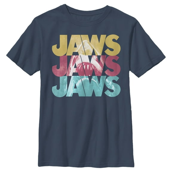 Boy's Jaws Stacked Movie Logo  Graphic T-Shirt