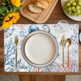 thumbnail image 4 of Ocean Octopus Placemats Set of 4, Summer Coastal Coral Flower Shells Placemats for Dining Table, Place Mats for Kitchen Tabletop, Waterproof Wipeable Dining Table Mats Set, 4 of 9