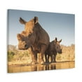 thumbnail image 2 of Funny White Rhino Silly White Rhino Scene Couple Wall Art Ready to Hang Unframed, 2 of 18