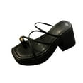 thumbnail image 2 of Viluyesy Women's Platform Heels Sandals, Clip Toe Slip On Thick Sole Summer Fashion Beach Shoes Black 4, 2 of 6