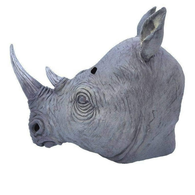 Rhino Mask Overhead Rubber Adult Safari Disguise Rhino Mask Overhead Rubber Adult Safari Disguise