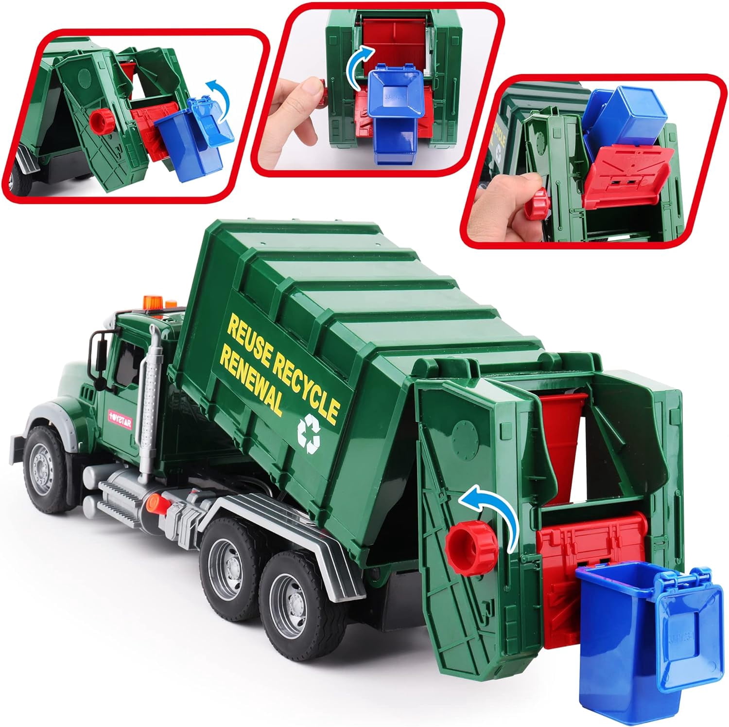 Construction Vehicle, Funtogether Toys Collectible Crane Truck with Realistic Lights & Sounds for Boys and Girls