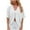 White, variant on Turilly Womens Blouses And Tops Dressy Women's Summer Solid Lace V-Neck Bubble Short Sleeve Solid T-Shirt Top