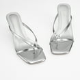 thumbnail image 4 of BURUDANI Womens Slip On Metallic Heeled Sandals Flip Flop, 4 of 6
