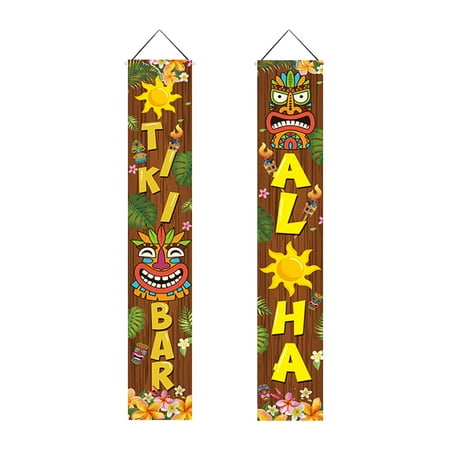 Door Banner Luau Party Decoration Decorative Welcome Sign Party Jungle Background Backdrop for Hawaiian Summer Pool Party Room Decoration