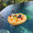 thumbnail image 4 of Inflatable Floating Drink Pallet, Pool Floating Tray, Portable Floating Snack and Drink Holder for Pool Parties, Durable Yellow PVC Material, 4 of 8