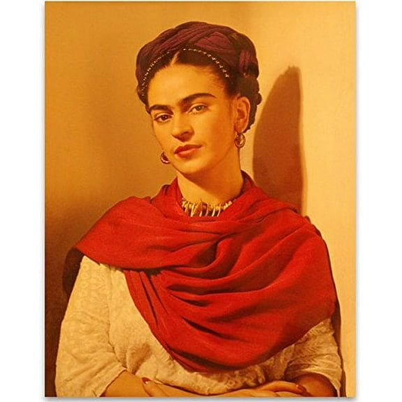 Lone Star Art Frida Kahlo Warm Portrait - 11x14 Unframed Print - Perfect Southwest Home Decor