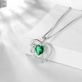 thumbnail image 4 of Juwaliy Green Love Heart Necklace Butterfly May Birthstone Necklace Emerald 925 Sterling Silver Jewelry Women Valentine Christmas Birthday Mothers Day Gift Idea, 4 of 10