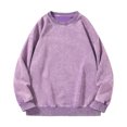 thumbnail image 2 of Crew‑Neck Vintage‑Wash Pullover Sweatshirts for Men Oversized Boxy‑Fit Drop‑Shoulder Ribbed‑Cuffs Fall Winter Tops, 2 of 6