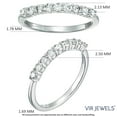thumbnail image 4 of Vir Jewels 1/2 CTTW Diamond Wedding Band for Women in 14K White Gold 9 Stones Round Prong Set, 4 of 7