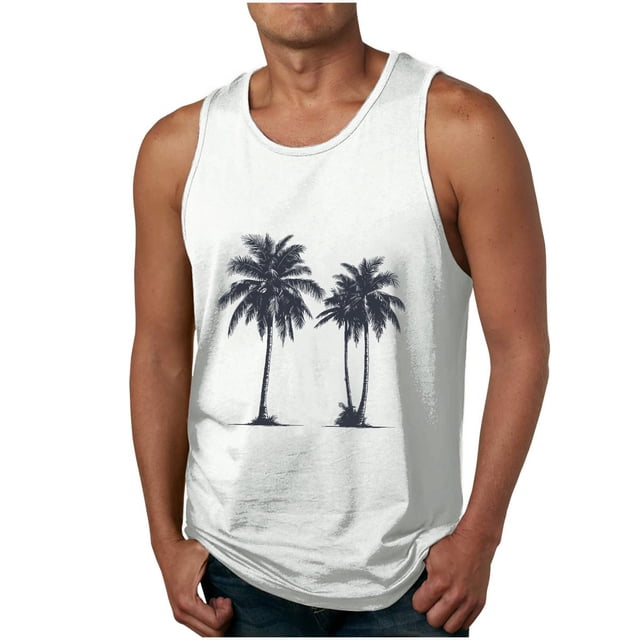 Camisetas de Tanque de los Hombres Tanque de los Hombres Incolor Gradiente de Impresión Cuello Redondo Correa Delgada Fuga Atrás Regular Casual Deportes Blusas de Tanque