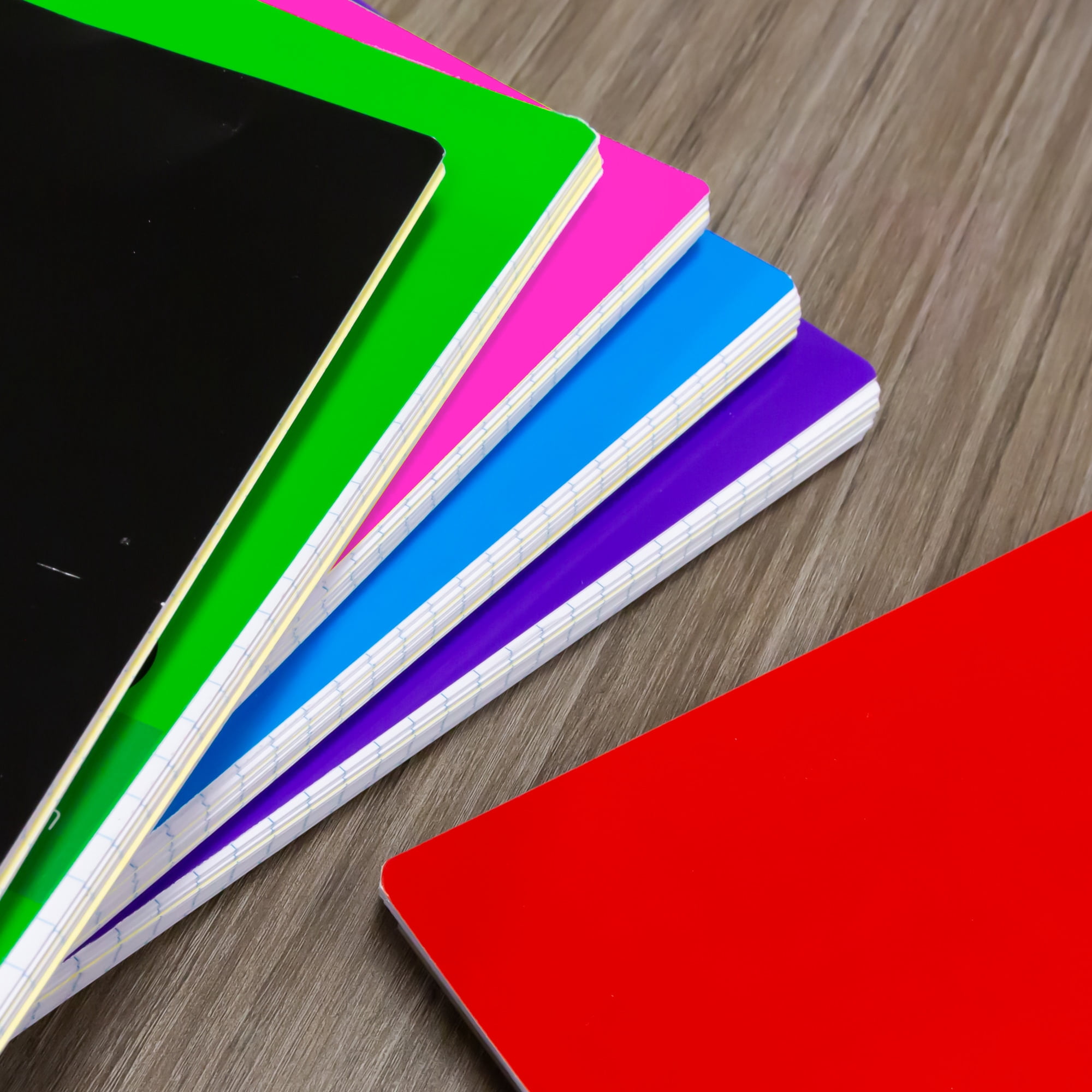BAZIC College Ruled 3 Subject Spiral Notebooks 120 Sheets 9.5"x5.75", 24-Pack