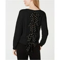 thumbnail image 2 of MAISON JULES $69 Womens New Black Bow-back Crew Neck Long Sleeve Sweater L B+B, 2 of 2