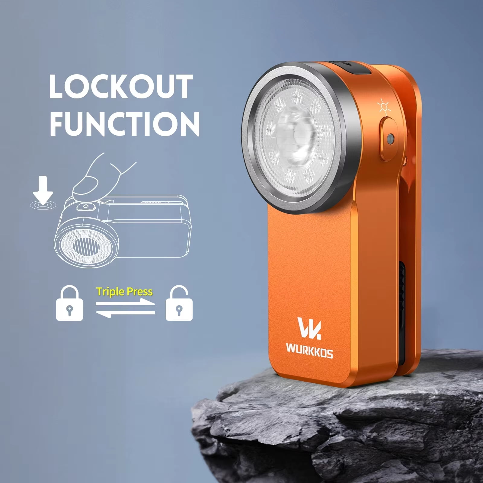 Wurkkos HD03 680LM Mini Clip Light | USB-C Rechargeable Pocket Flashlight | Spotlight/Floodlight Combo | Portable EDC RGB Torch with Magnet