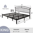 thumbnail image 2 of Virans King Size Metal Platform Bed with Victorian Style Headboard, Heavy Duty Steel Slat Support, 12"Under Bed Storage,Easy Assembly, Black, 2 of 7