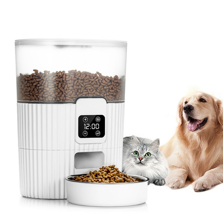 QLIFE Automatic Cat Dog Feeder: Dry Food Dispenser for Dog, Auto