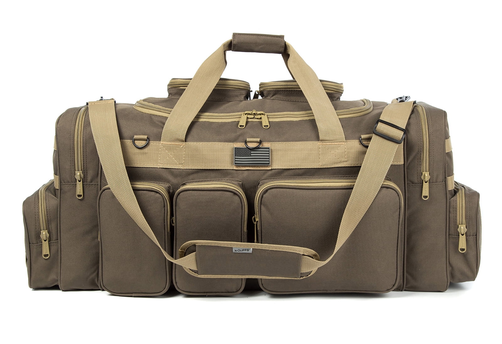 K-Cliffs Heavy Duty Sports Gear Duffel Gym Tote Outdoor Range Equpment Bag High Quality Travel Weekender All Season Large 33 inch Khaki